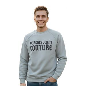 Versace Jeans Couture Ice Grey Cotton Mens Sweatshirt
